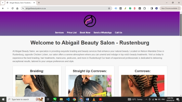 Abigail Beauty Salon Website Design