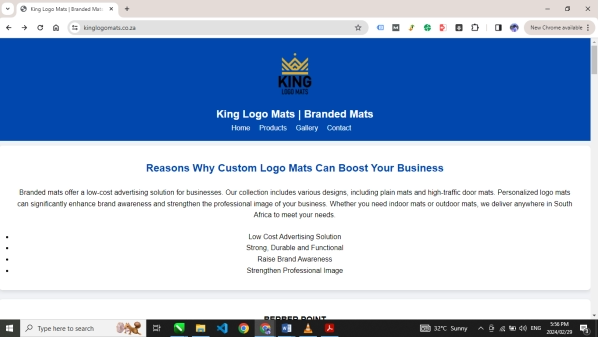 King Logo Mats Website Design